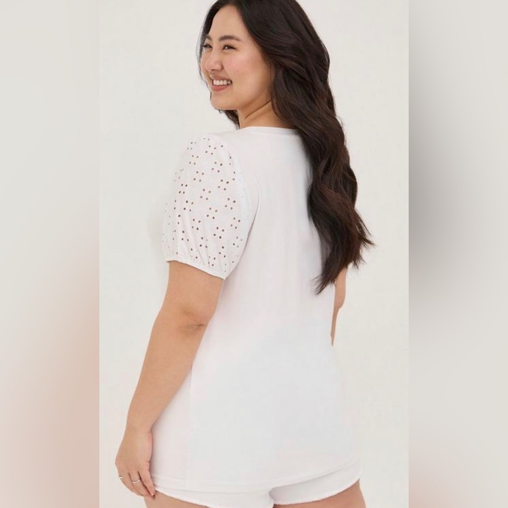 Torrid Supersoft Eyelet Sleeve Tee - Picture 2 of 8